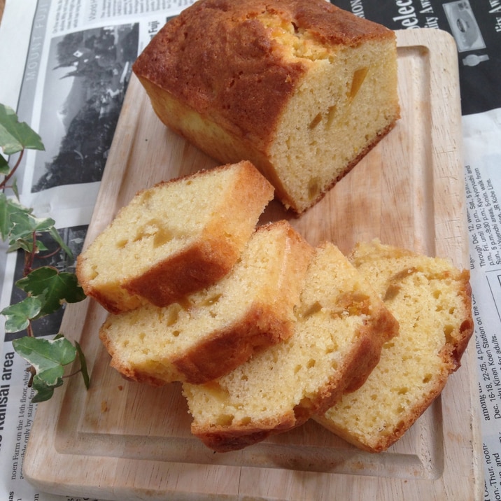 はっさくの皮の砂糖漬けdeパウンドケーキ♪